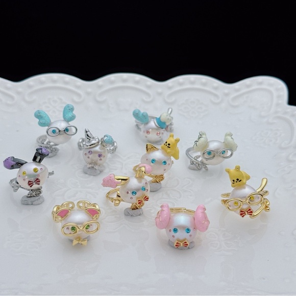 Handmade Jewelry - R43 Handmade Freshwater Baroque Pearl Cute Adjustable Rings
